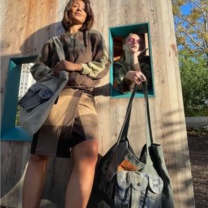 vintage 90s eddie bauer brown check plaid wool blend wrap skirt size 8